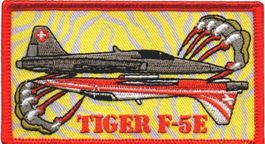 Tiger F-5E grau/PS mit Kralle Swiss Air Force Militär Stoff