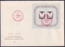 1945, W23 (Basler-Tauben Block) auf Luxus-Brief, Kat: 150.-+