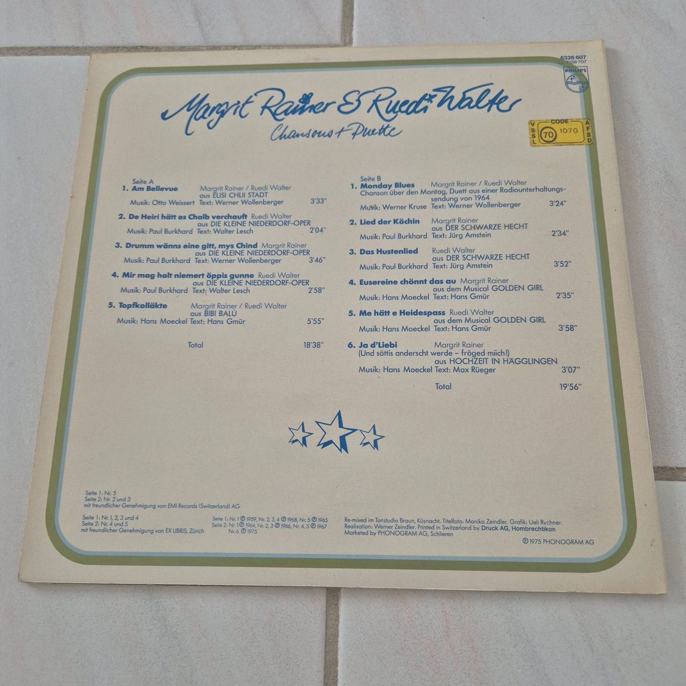 Dischi in vinile: Langspielplatte Margrit Rainer und Ruedi Walter – Usato da Arni AG venduto da kurtrmeier 4