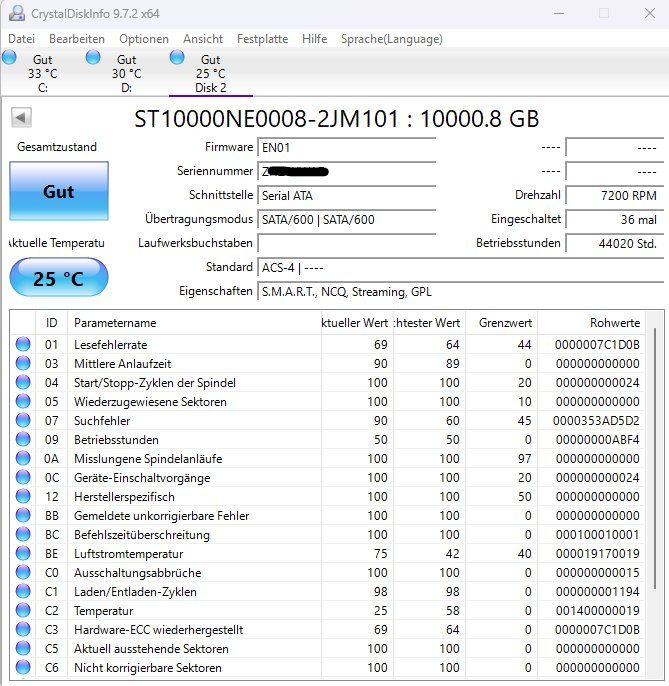 Seagate Harddisks: Seagate IronWolf Pro 10TB HDD – Gebraucht aus Zürich von kiwi2024 2