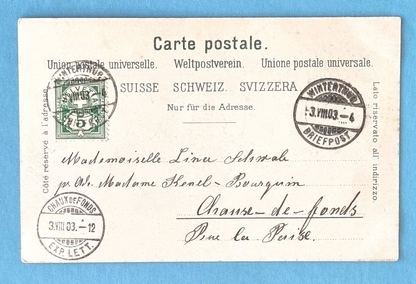 Ansichtskarten: Winterthur - Bahnhof - 1903 – Gebraucht aus Rothrist von RROENK 1