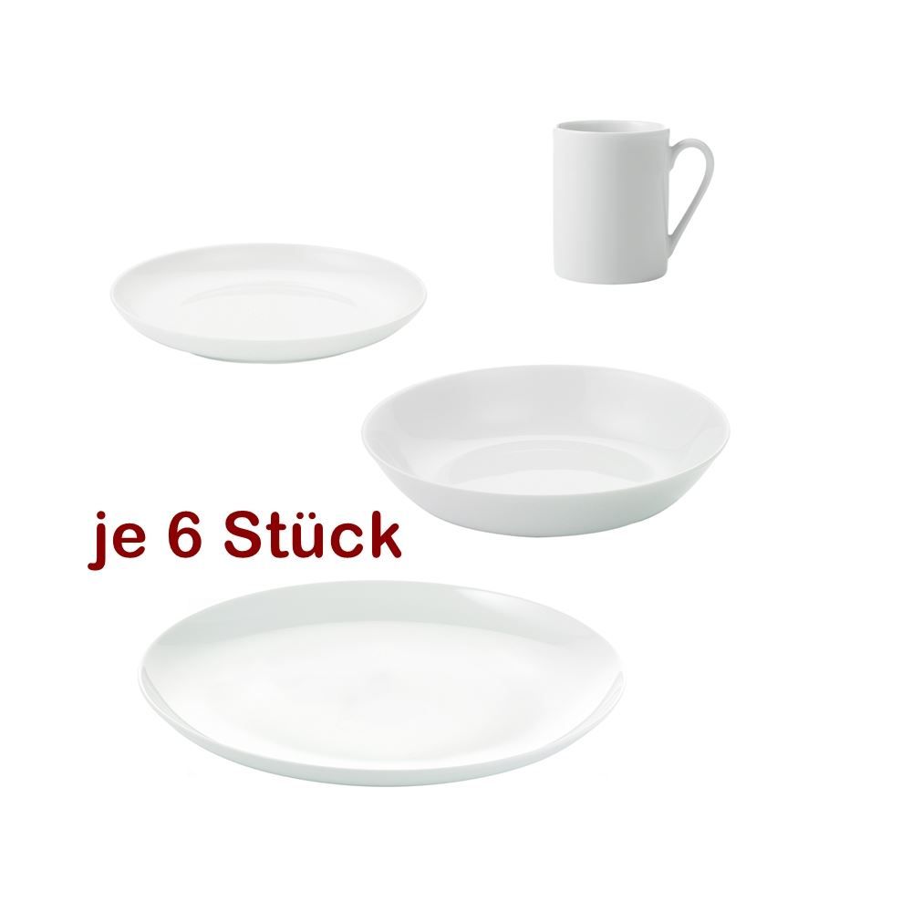 Set di piatti: Geschirrset 24 tlg "atelier super white" – Nuovo e nell'imballaggio originale da Wettingen venduto da kochshop 3