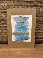 Geburtstagskarte blau/gold