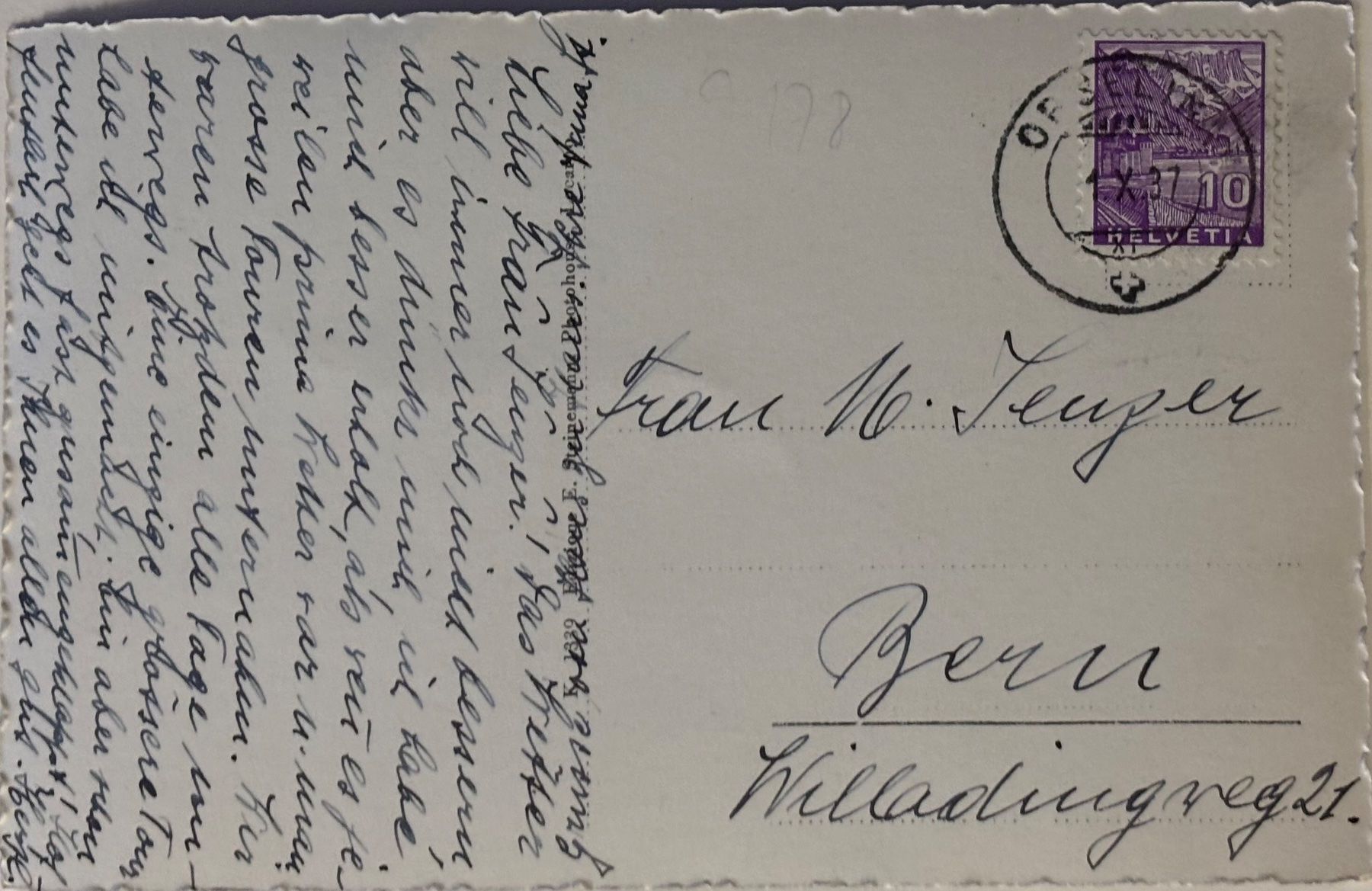 Ansichtskarten: Locarno, Tauben, 1937 – Gebraucht aus Frauenfeld von Merk52 1