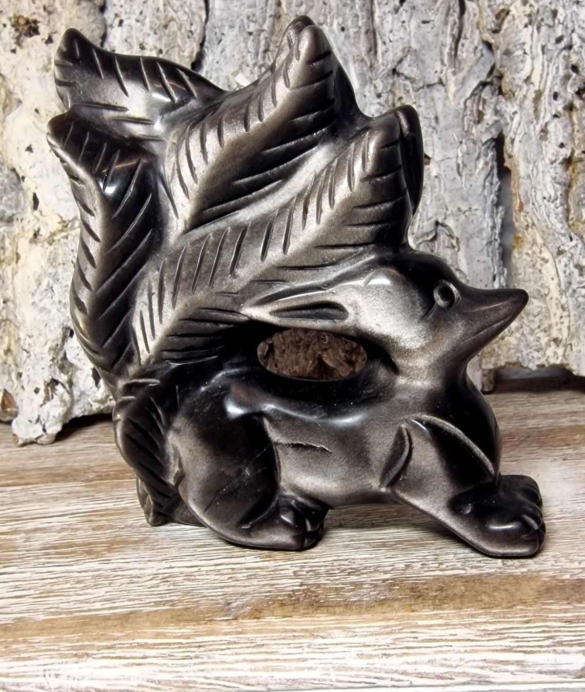 Mineralien & Heilsteine: Hübscher Silber Obsidian Fuchs 322g – Neu (gemäss Beschreibung) aus Matzingen von Shay_Crystalz