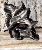 Hübscher Silber Obsidian Fuchs 322g