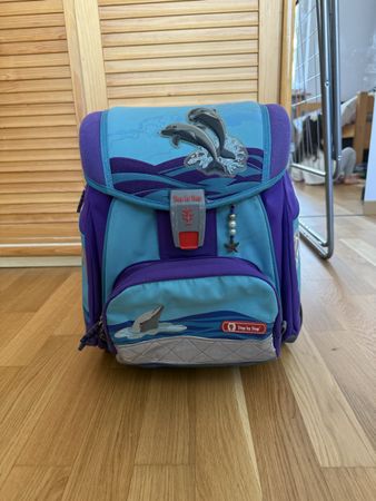 Schulrucksack Schritt für Schritt Delfine Blau Lila