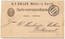 rare Privatdruck Ganzsachen-Postkarte von Müller H.F. KOLLER