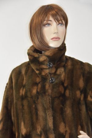 Warmer Mantel Kunstfell/weich,kuschelig/braun,beige/Gr. L-XL