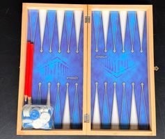 Backgammon Acropolis - Holz, Blau - Komplett & Gut!