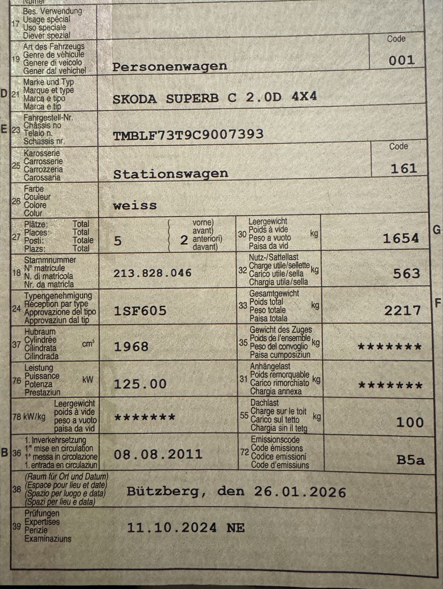 Skoda Automobili: Skoda Superb C 2. OD 4x4 – Usato da Huttwil venduto da BurkhalterMalerei 4