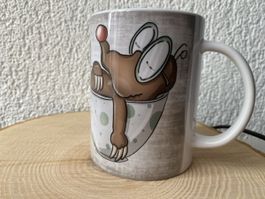 Lustige Kaffeetasse "Zu viel Tee" Maulwurf Tasse Geschenkide