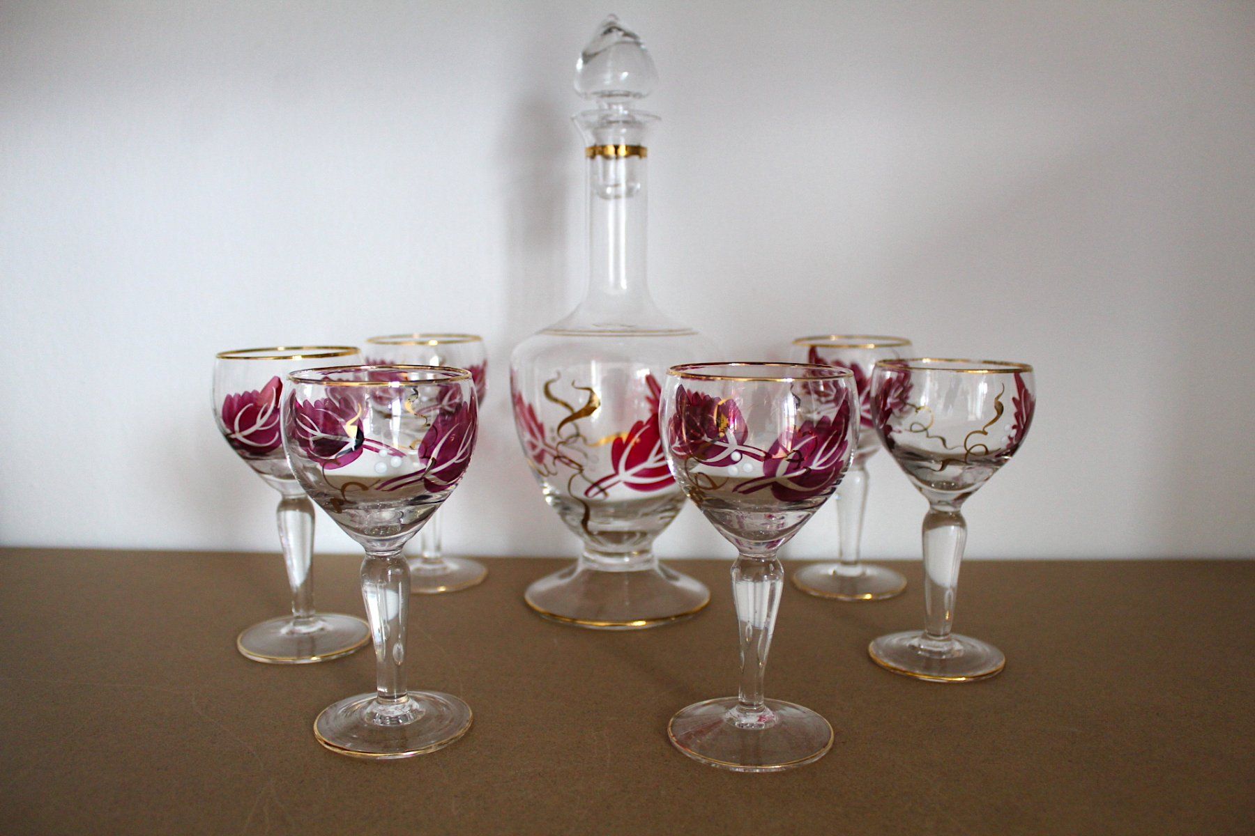 Caraffe: Elegantes, Handbemaltes Likör-Set, – Usato da Locarno venduto da fripui 3