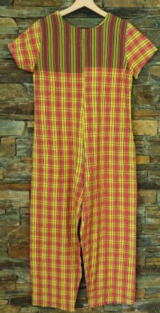 Jumpsuit Overall Gr. M rot/gelb