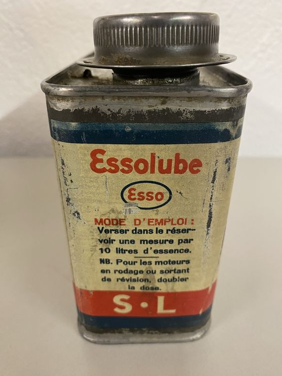Rare et ancien bidon d’huile Essolube Suisse Schweiz Oeldose (D