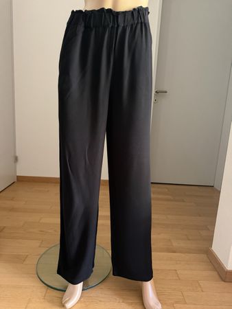 LeGer Hose schwarz Gr. 38 Stoffhose weit dünn Sommerhose
