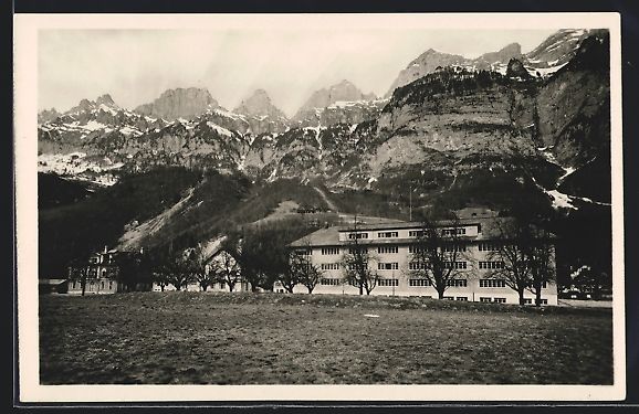 Cartoline postali: Wallenstadt, Kaserne mit Gipfelpanorama – Usato da Berlin venduto da bartko-reher