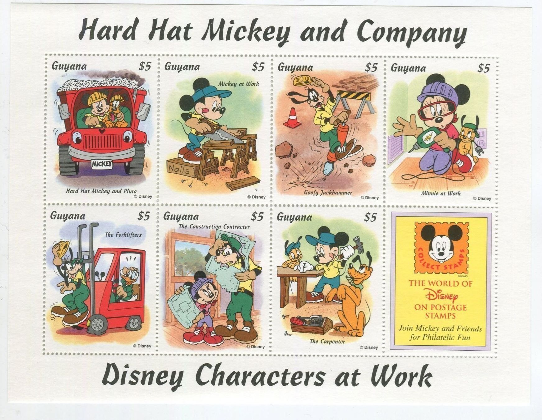 Tutti i francobolli: Block "Walt Disney. Micky Maus". Guyana. – Nuovo e nell'imballaggio originale da Basel venduto da Butsch5