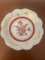 Grosser Bavaria Porzellan-Zierteller mit Blumen- und Golddek