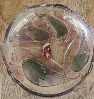 Glasschale mit Schwänen Glas Schale 18cm guter Zustand