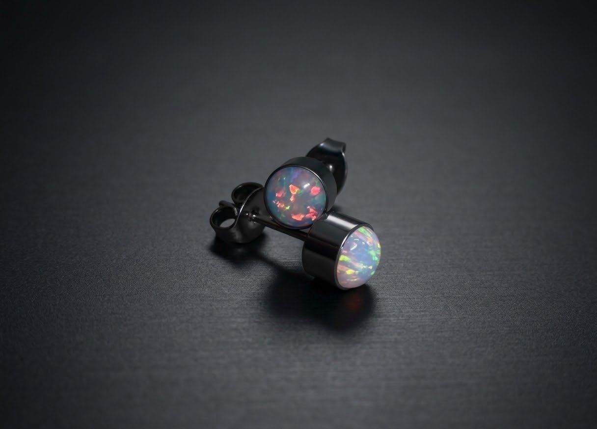 Orecchini pendenti & Orecchini a lobo: Ohrstecker aus Titanium mit Opal – Nuovo e nell'imballaggio originale da Matten b. Interlaken venduto da kero71 6