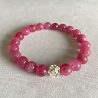Edelstein Armband rosaroter Chalcedon Silber auf Mass