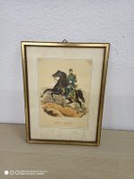 Lithografie Armee Suisse Colonel fédéral gerahmt alt Reiter 
