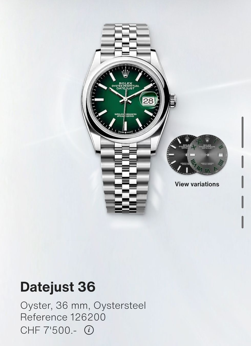 Rolex Orologi: Rolex Datejust 36 Green Ombre NEW – Nuovo e nell'imballaggio originale da Uster venduto da tokyo__ 2