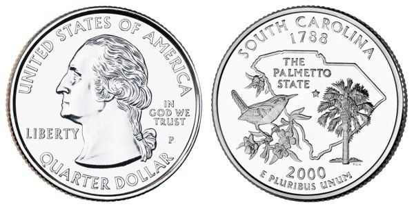 Tutti le monete: State Quarter USA South Carolina 2000 – Nuovo (secondo la descrizione) da Kriens venduto da TSCH1