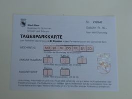 9 x Tagesparkkarte Bern zu verkaufen