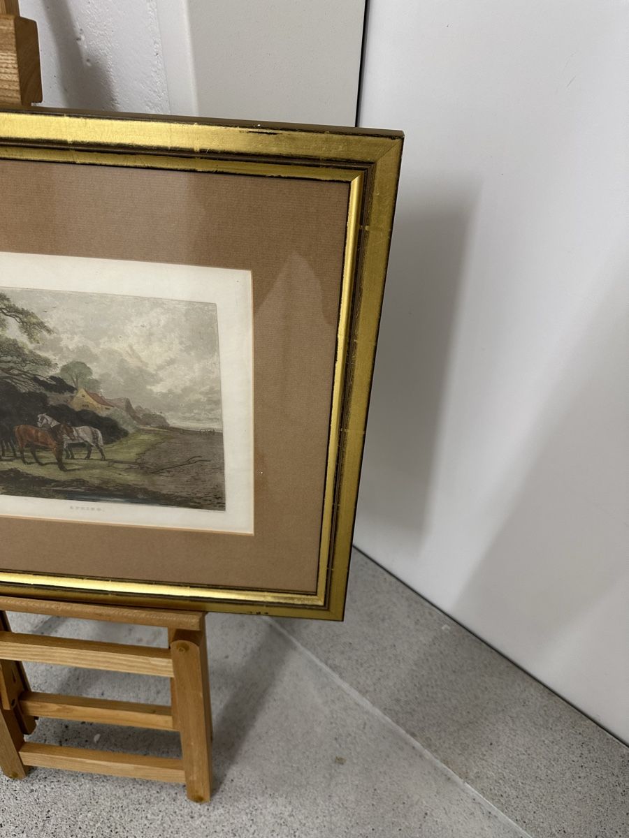 Incisioni: Handkolorierter Stich "Spring" von John Dearman Goldrahmen  – Usato da Ebikon venduto da Gaenggeliwaar 6