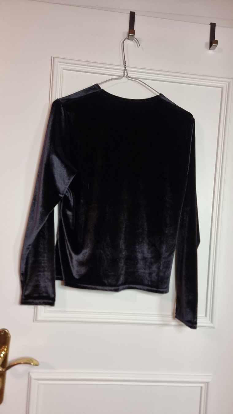 Camicette: Schwarzes Samt-Shirt Gr. M, elegant & festlich – Usato da Wald ZH venduto da CapLux 4