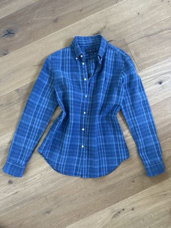 Chemise en lin Ralph Lauren bleue taille S