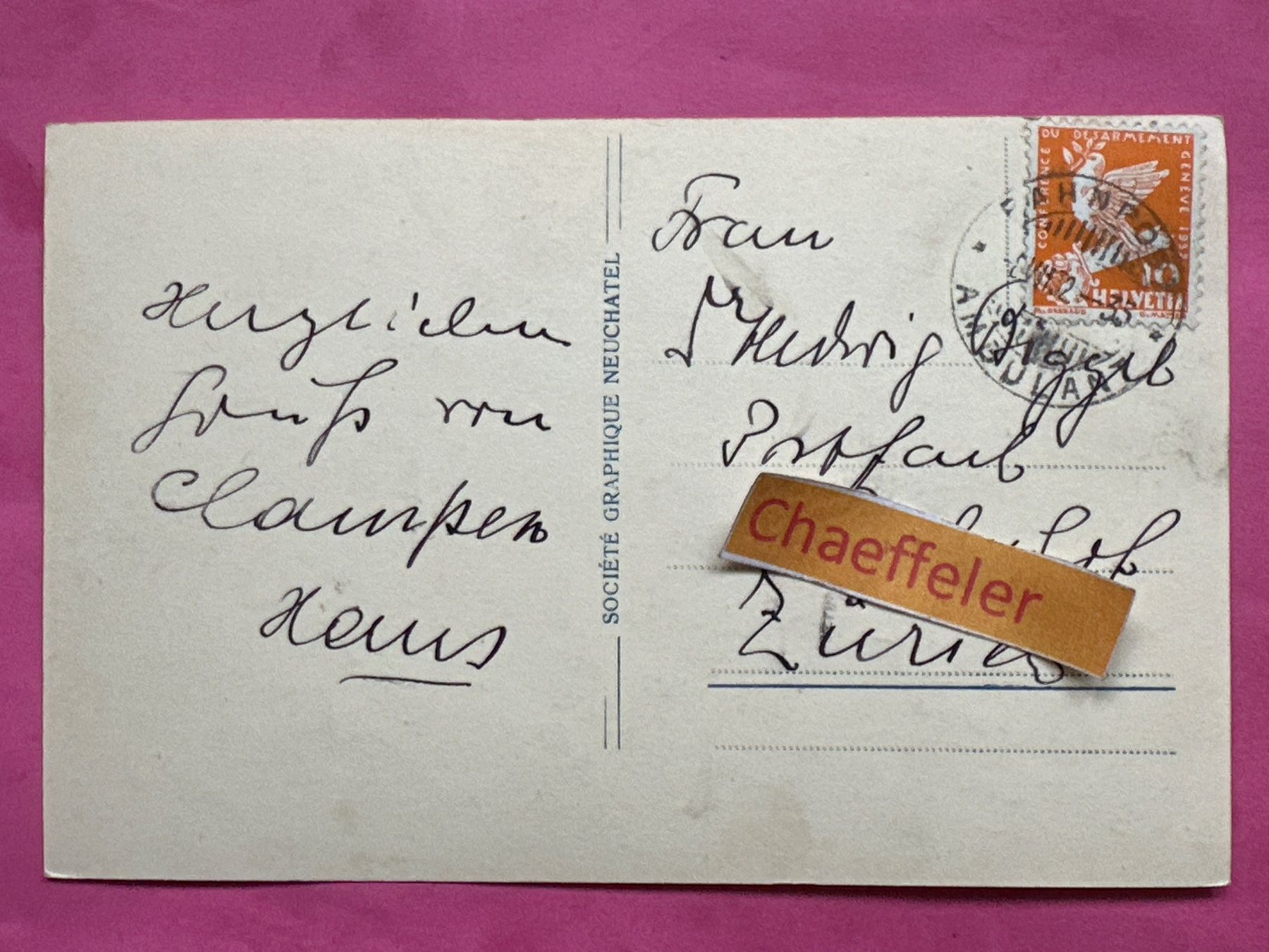 Cartoline postali: 1932 2114 - Champex. Vue générale – Usato da Zürich venduto da Chaeffeler 1