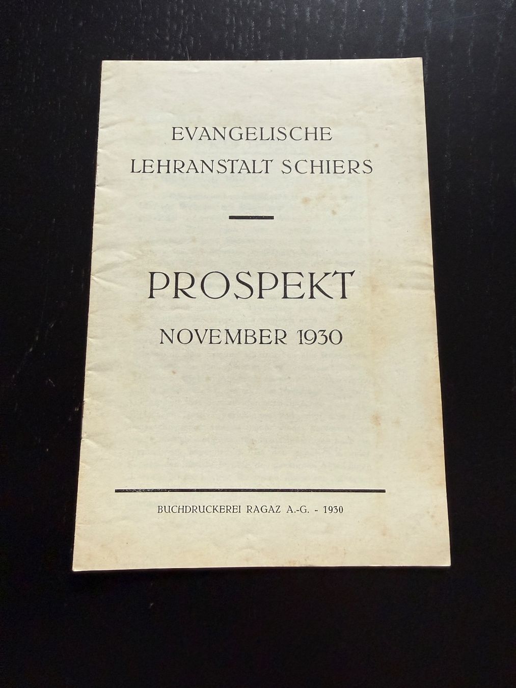 Documenti: Evang. Lehranstalt Schiers Prospekt November 1930 – Usato da Erstfeld venduto da Mario_boe0