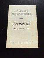 Evang. Lehranstalt Schiers Prospekt November 1930