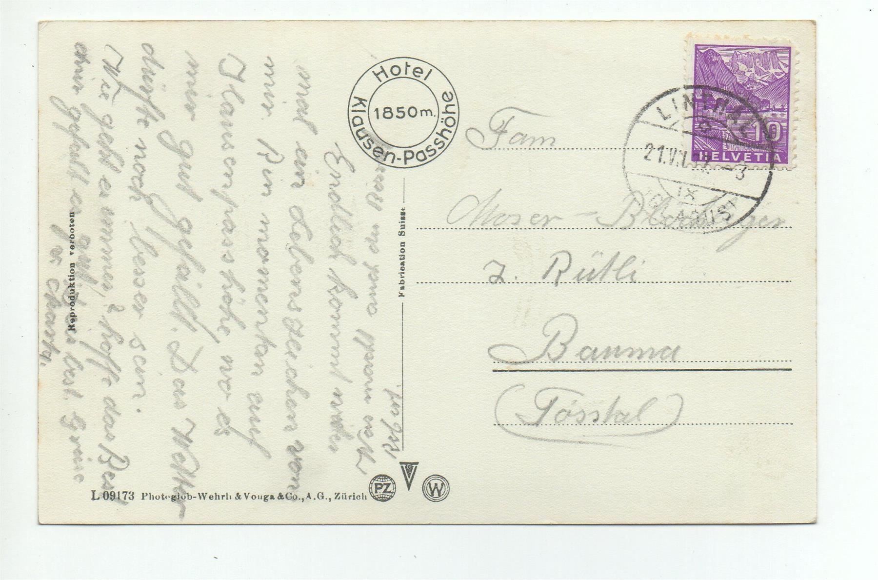 Cartoline postali: Hotel KLAUSEN-PASSHÖHE Postauto – Usato da Jona venduto da philajona 1