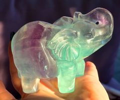 🐘✨ Fluorit Elefant ✨💜💚 488g