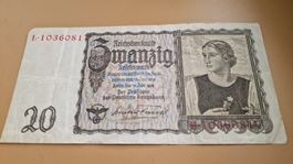 20 Mark Reichsbanknote Danzig 1939 - Seltenes Sammlerstück