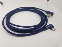 MicroUSB zu USB Ladekabel z.B. SAMSUNG 100cm blau