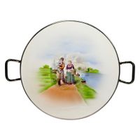 Plateau en porcelaine victorienne peinte 19e siècle Pays-Bas
