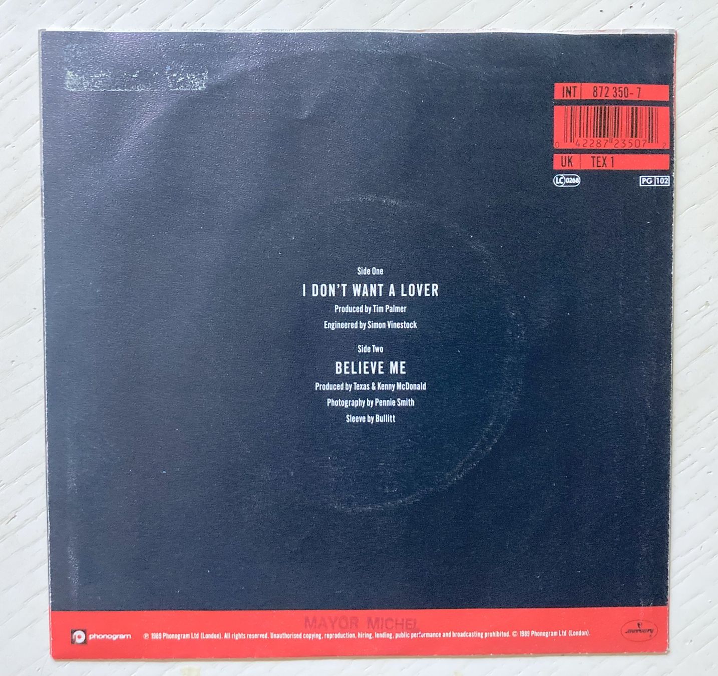Dischi in vinile: TEXAS - I DON'T WANT A LOVER – Usato da Bottens venduto da hotter-than-hell 1