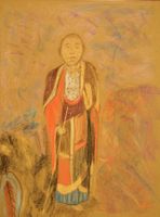 Pastell Zeichnung: Buddha nach Odilon Redon