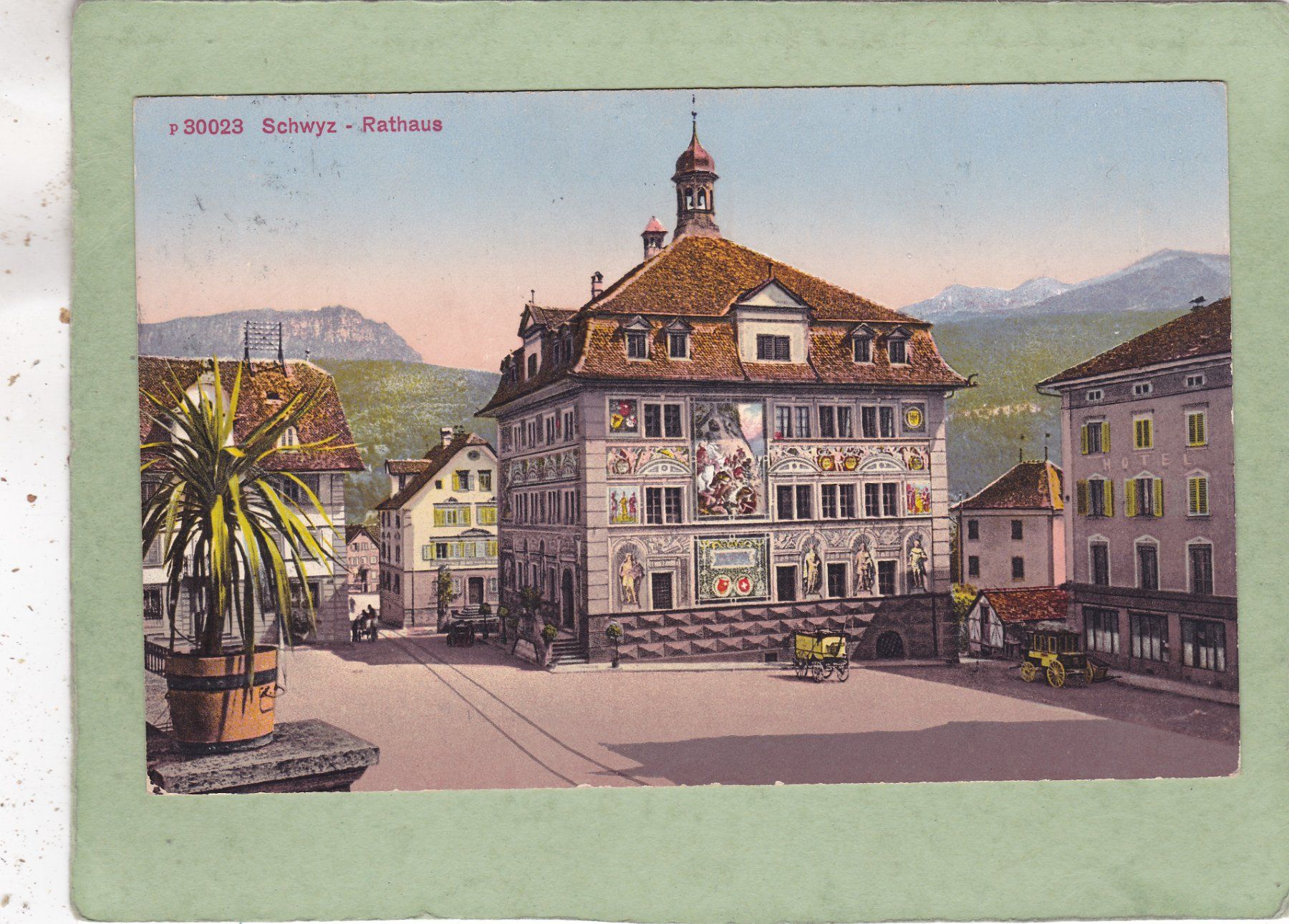 Ansichtskarten: Schwyz Rathaus 1916 – Gebraucht aus Herisau von Lisegrat2008