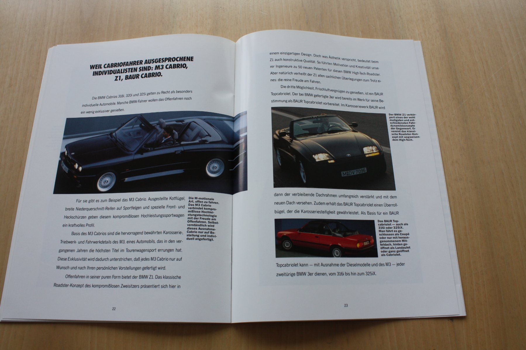 BMW Documents: BMW 3er Cabrio Prospekt 1990 – D'occasion à Wikon par erwin400 6