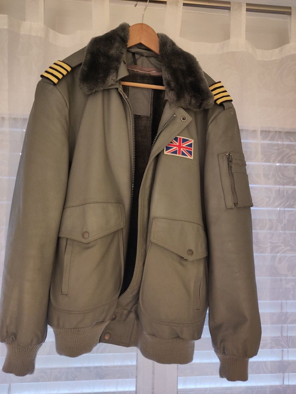 Jacken: Fliegerjacke /Pilotenjacke / Oldtimerjacke / echt Leder grau – Gebraucht aus Weesen von Roge2 2