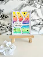 Handgemachte Geburtstagskarte, Regenbogen Design