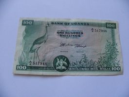 Uganda 100 Schilling 1966, (P-5a), Top Zustand