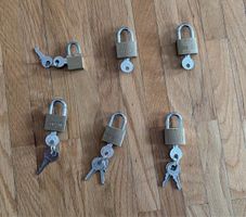 Vorhangschlösser mit Schlössern und Schlüsseln 6 Stk