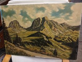 Ölgemälde Berglandschaft Schöni 70x50 cm gebrauchter Zustand